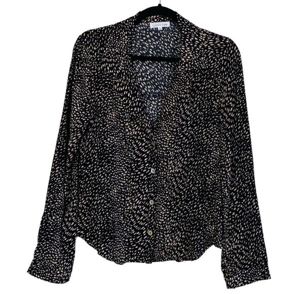 Little Lies Animal Print Button Up Blouse Sz S - Picture 1 of 8